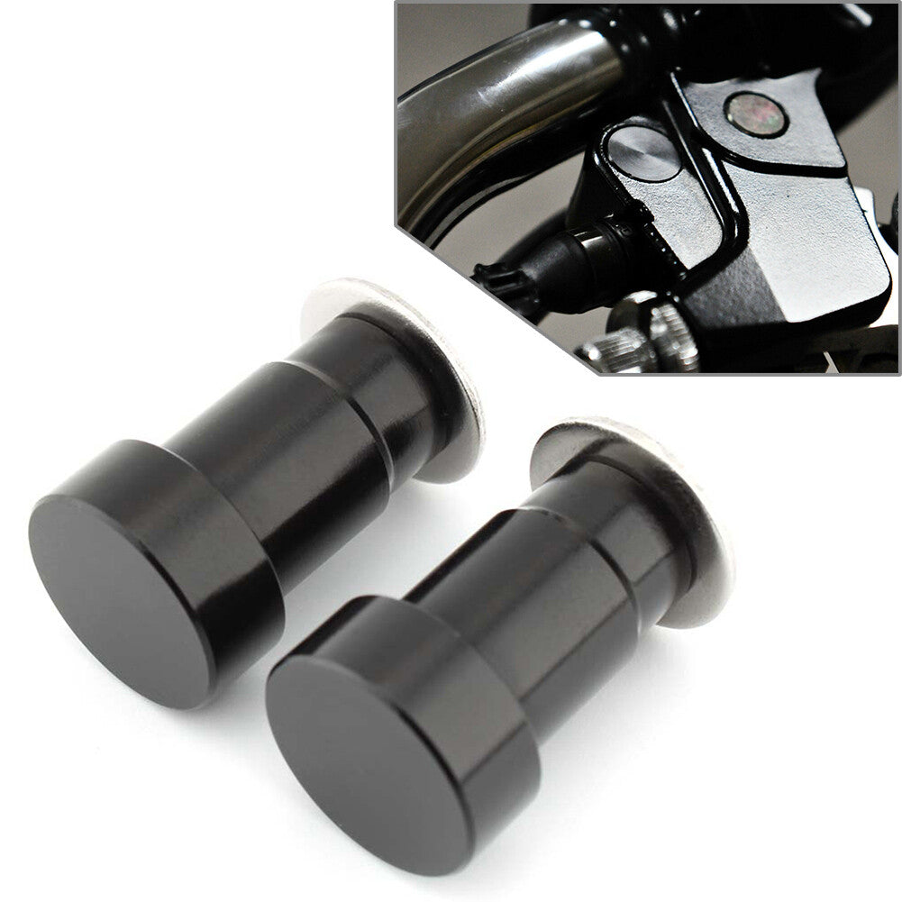 CNC Mirror Hole Caps Cover Fit For Thruxton Pair Aluminum Black Motorcycle