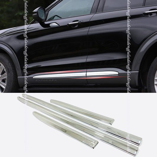 for Ford Explorer 20-2022 Chrome Side Door Body Molding Cover Anticollision Trim