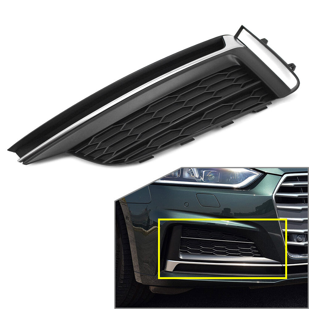 RH Front Bumper Fog Light Lamp Grill Bezel Cover for Audi A5 S5 2017-2020