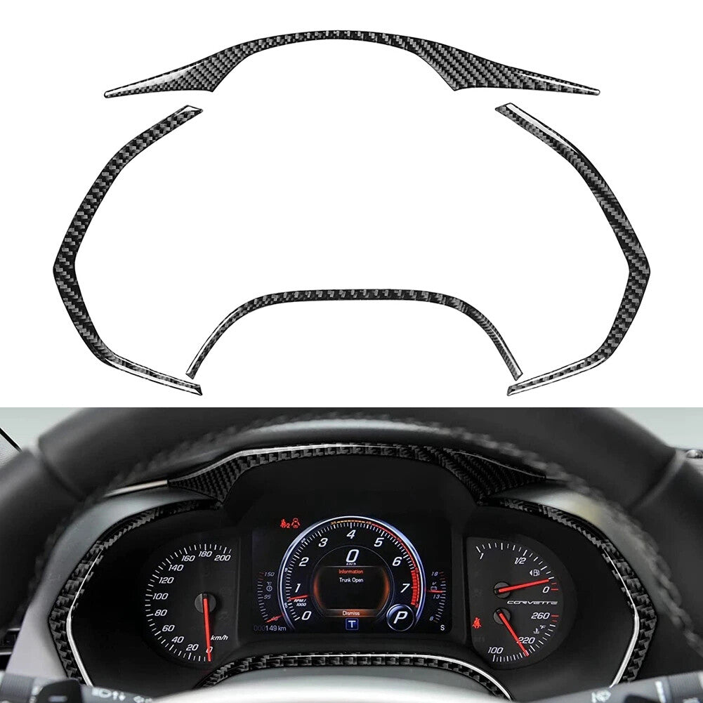 Carbon Fiber Dashboard Panel Decorative Trim for Chevrolet for Corvette C7 2014-2019