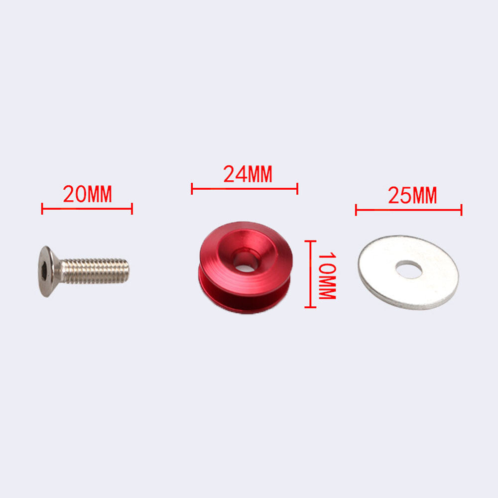 Red JDM Quick Release Fasteners Car Bumpers Trunk Fender Hatch Lids Kit