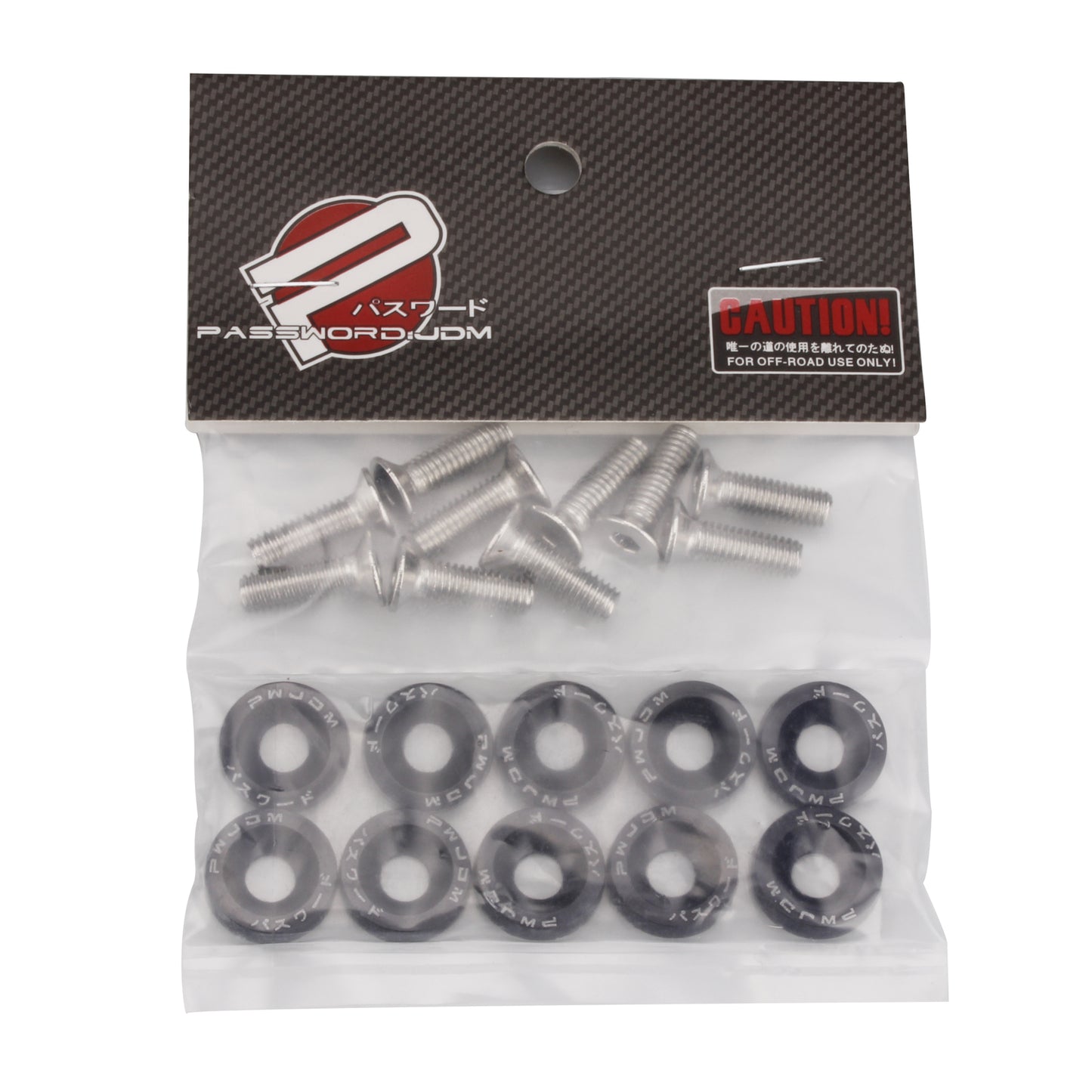 Black JDM Billet Aluminum Fender/Bumper Washer/Bolt Engine Bay Dress Up Kit X20
