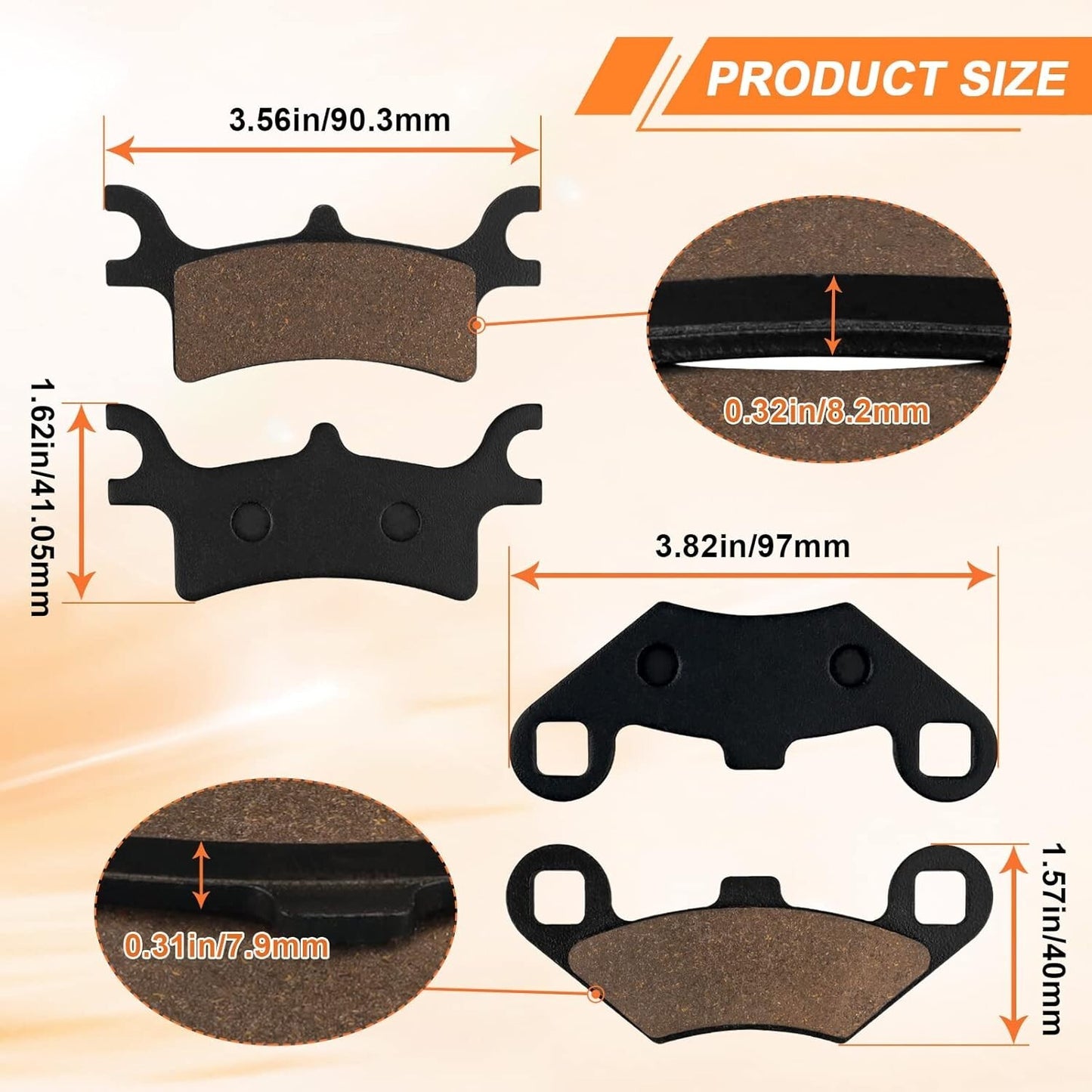 Brake Pad for Scrambler 500 400 2x4 4x4, Trail Boss 330,Trail Blazer 330 250 ATV