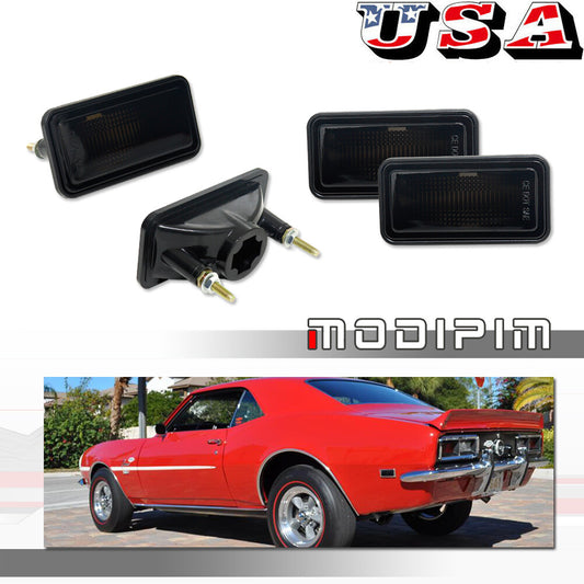 4-piece smoked F R side marker light housing for 68-69 Camaro Impala Nova for Corvette