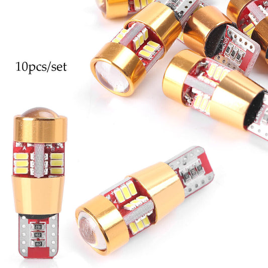 10X LED CANBUS ERROR FREE T10 3014 27SMD Side Wedge Bulbs Lights 6000K White po