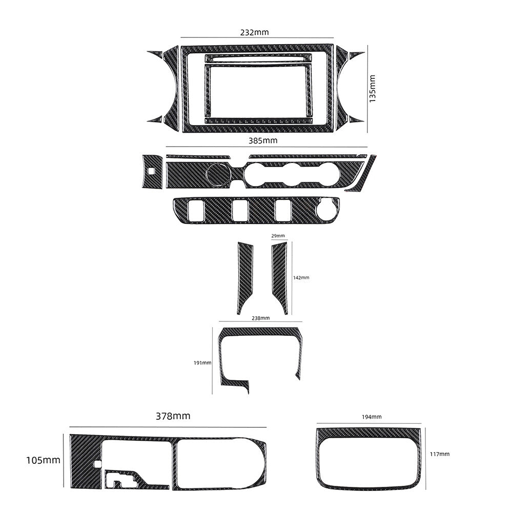 20Pcs Carbon Fiber Central Console Trim Kit for Toyota Tacoma 2016-2021 Type B