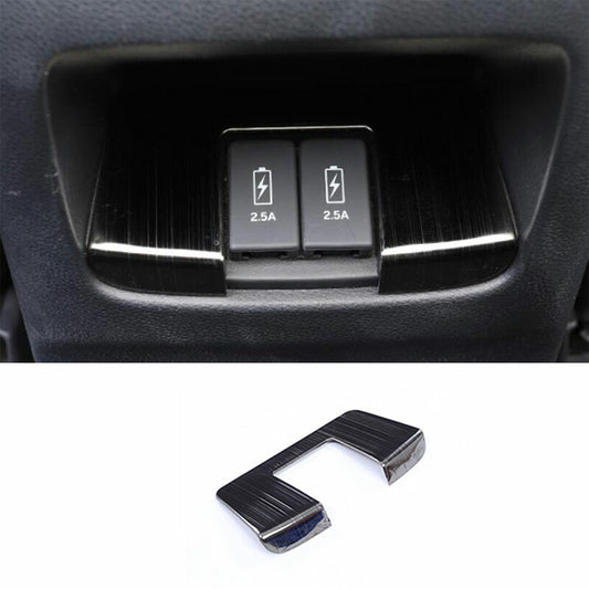 1Pcs Black Steel Rear USB Cigarette Lighter Trim for Honda CR-V CRV 2017-2021