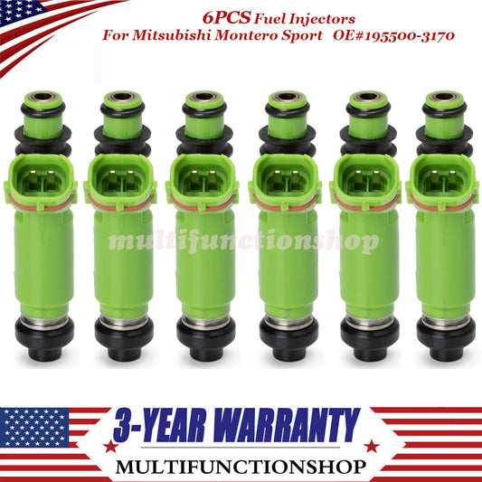 6X Fuel Injectors for Mitsubishi Montero Sport 3.0L V6 98 1999-2003 195500-3170