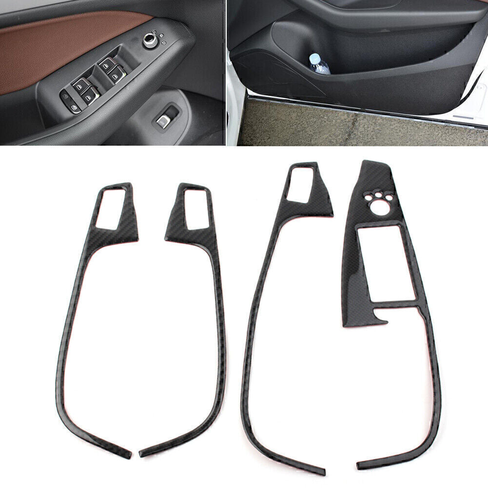 LHD Kohlefaser Schalter Fensterinnenraum Abdeckung 4x f¨¹r for Audi Q5 2009-2017