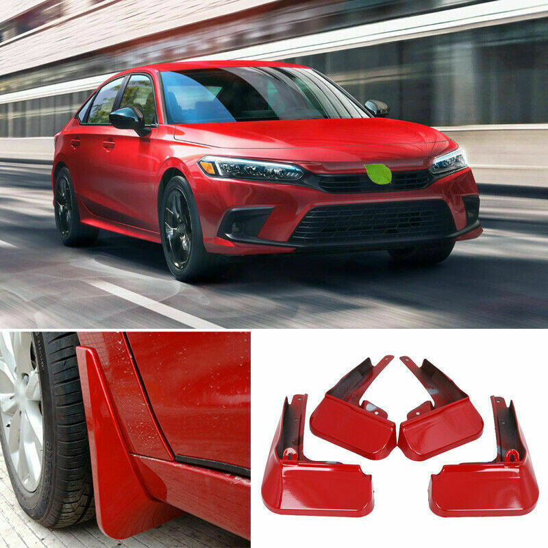 for Honda for Civic 11th 2022-2023 Red FrontRear Set Mud Flap Splash Guard W/Screws