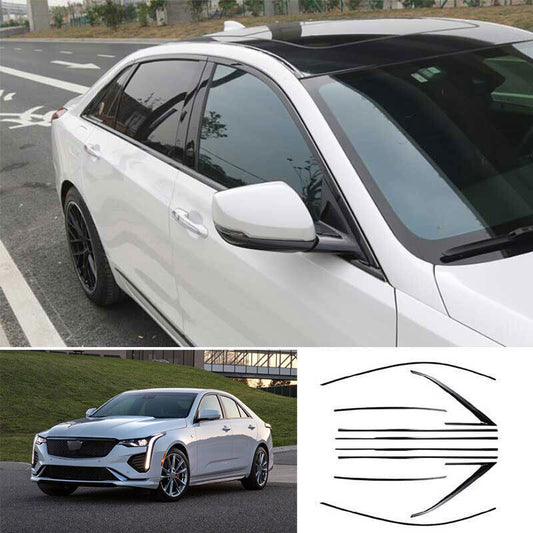 for Cadillac CT4 2020-2023 Black Steel Car Window Sill Molding Strip Cover Trim
