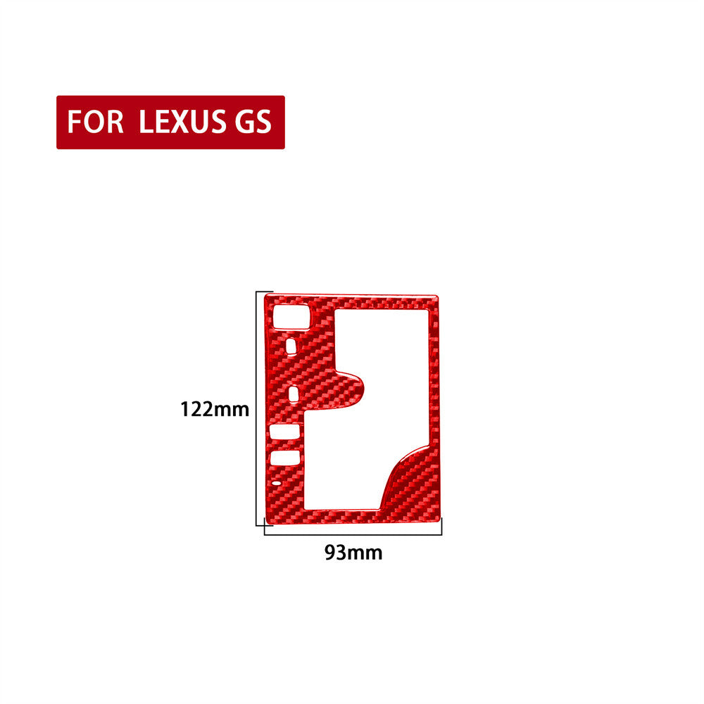 Red Carbon Fiber Interior Central Gear Shift Panel Cover For Luxus GS 2006-2011