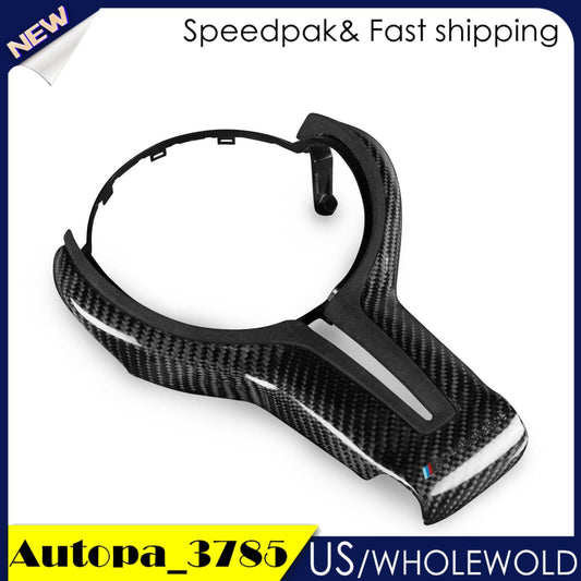 Suede Carbon Fiber Steering Wheel Trim Replace Fit for BMW M2 M3 M4 M5 M6 X5M
