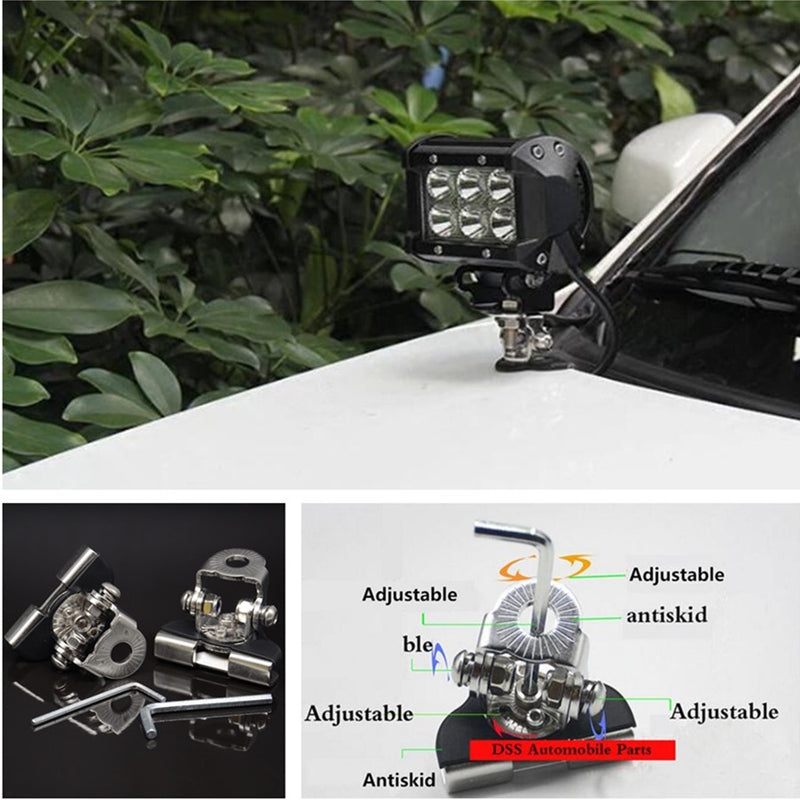 Car Engine Cover A Pillar Hood Led Mount Holder Bracket Offroad Work Light Base