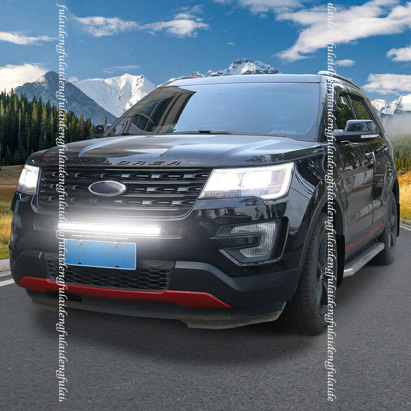 for Ford Explorer 2011-2019 Car Off Road Front Grille Warning LED Light Bar trim