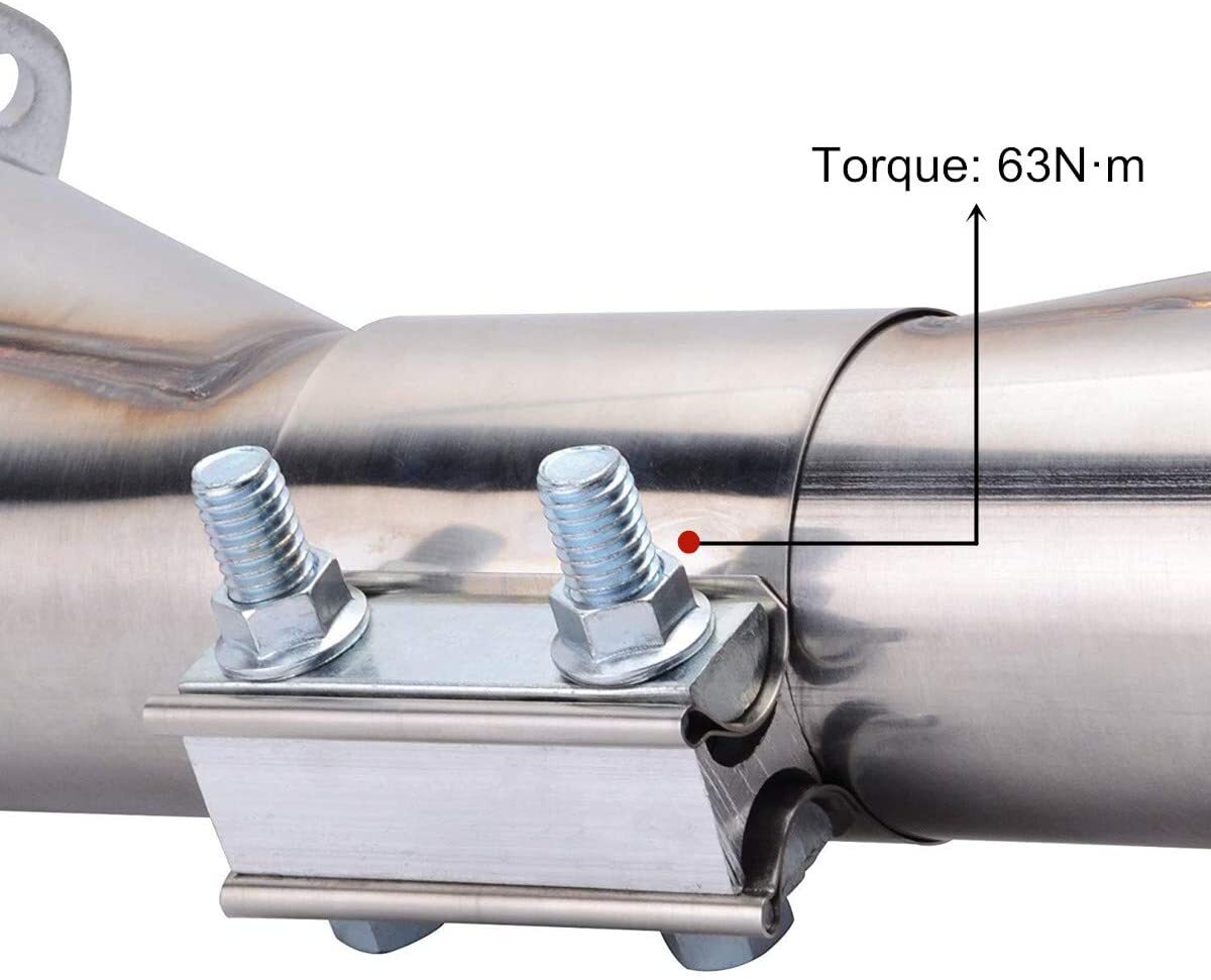 Butt combined exhaust with 4-inch stainless steel sleeve connector and sealing clip
