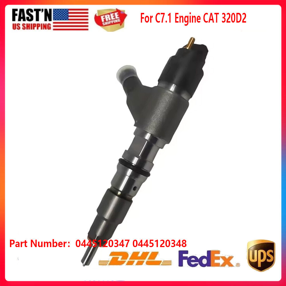 1X Fuel Injector 0445120347 0445120348 for C7.1 Engine CAT 320D2 Crawler