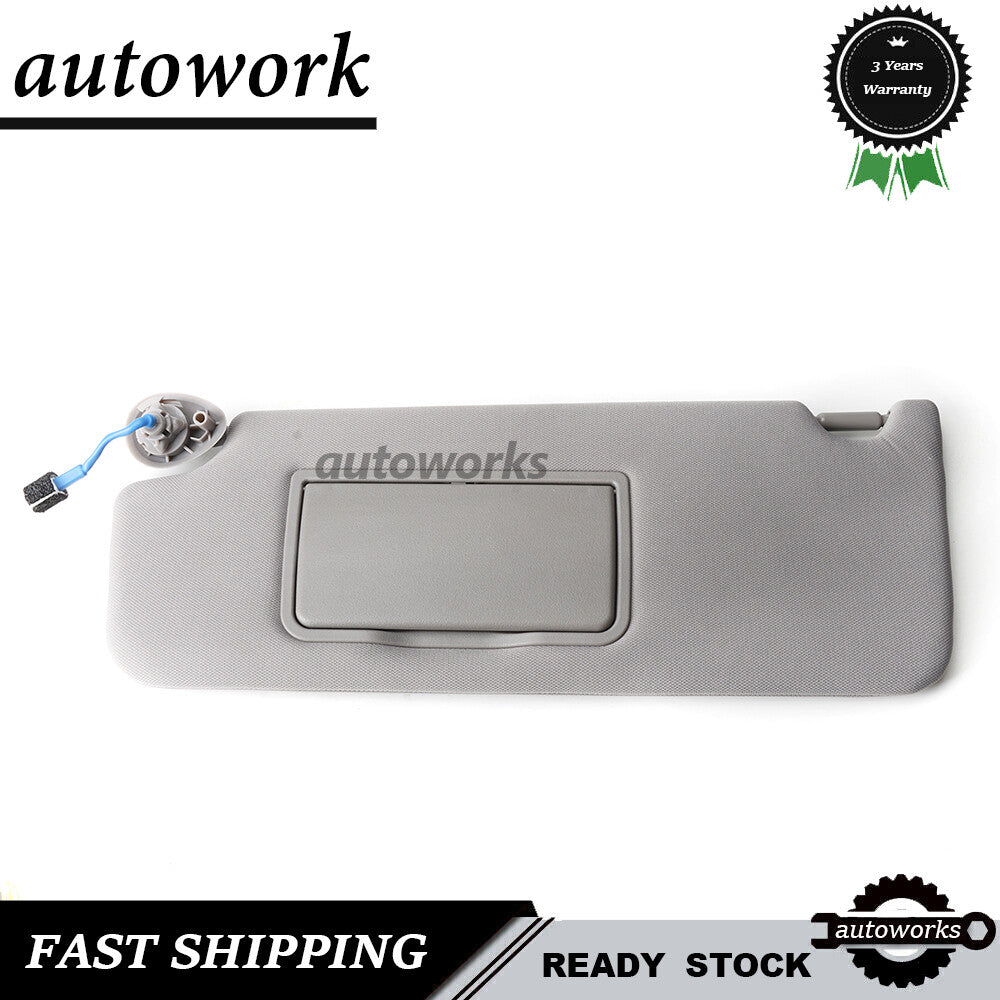 1X Gray Left Driver Side Sun Visor Assembly W/ Mirror for Honda Pilot 2016-2022