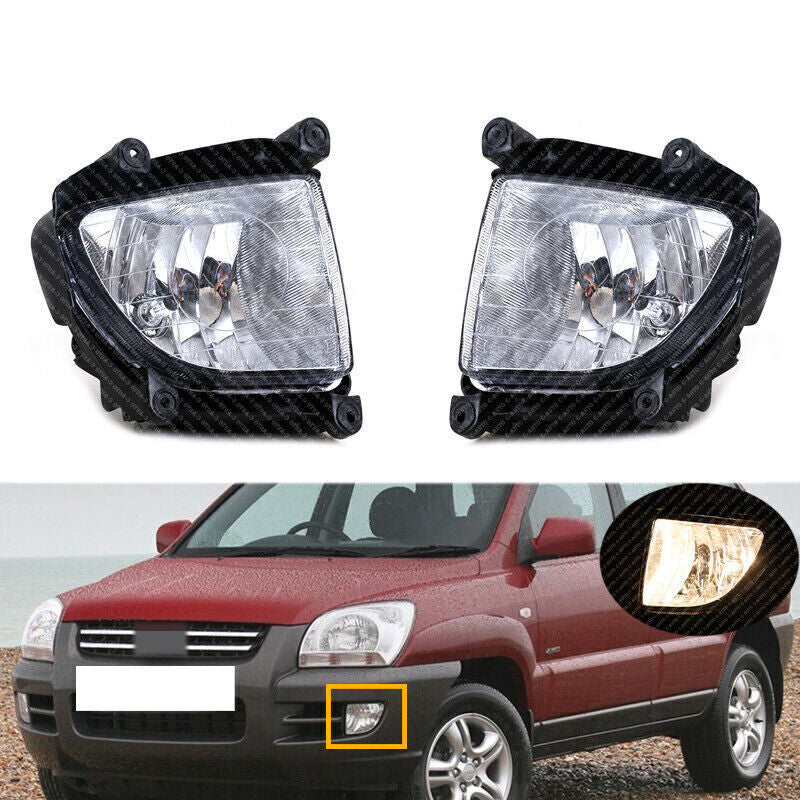 Left+Right Front Bumper Fog lights Fog Lamps for Kia Sportage 2.0 2.7 2005-2007