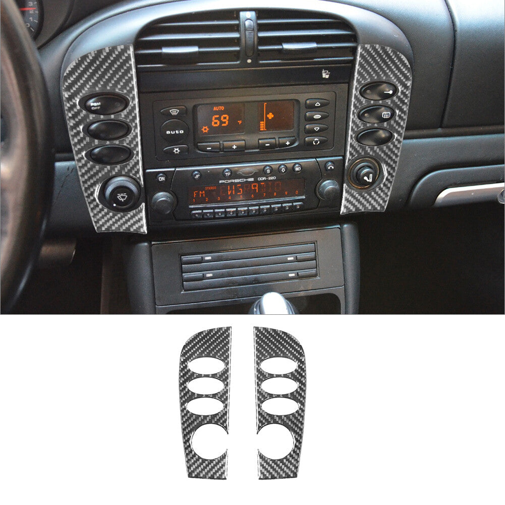 2x carbon fiber radio console bezel for Porsche /996 1998-2004