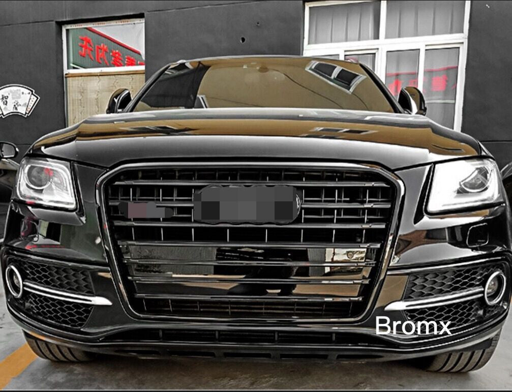 SQ5 Style Front Mesh Grille for Audi Q5 2013 2014 2015 2016 Black Bumper Grille