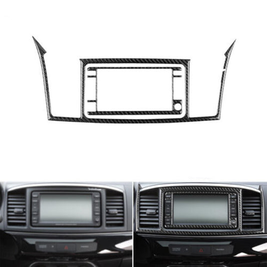 Carbon Fiber Navigation Control Panel Cover Trim for Mitsubishi Lancer 2008-2015