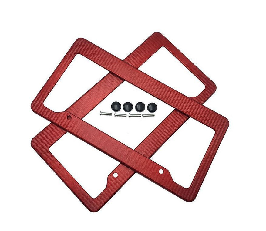 Car license plate frame cover cap trunk red carbon suitable for Nissan