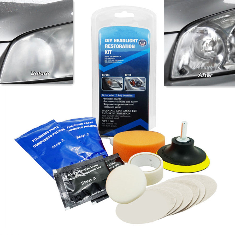 Auto Restore Faded Plastic Headlight Lens Renewal Headlamp Light Polishing Tool