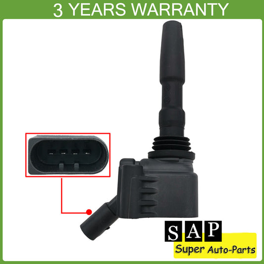 Ignition Coil 04E905110F is suitable for Audi A1, A3, for A4 , for A5 , Q2, and for Volkswagen for Tiguan for Jetta Up seats.