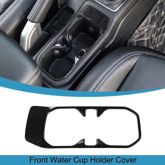 Carbon Fiber Front Water Cup Holder Cover Trim for Jeep for Wrangler JL 2018-2023
