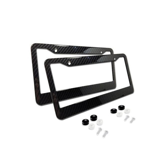 Suitable for Mercedes license plate frame cover caps, trunk black carbon fiber