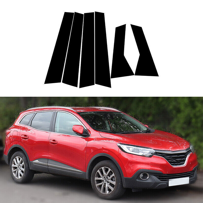 Piano Black Look Pillar Posts Door Window Strip Trim for Renault for Kadjar 2015-18