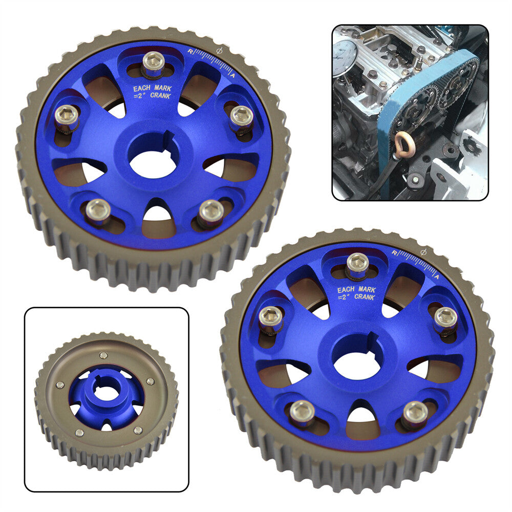 2PCS Adjustable Cam Gears For 93-01 for Honda Prelude H22 H22A1 H22A4 DOHC VTEC Blue