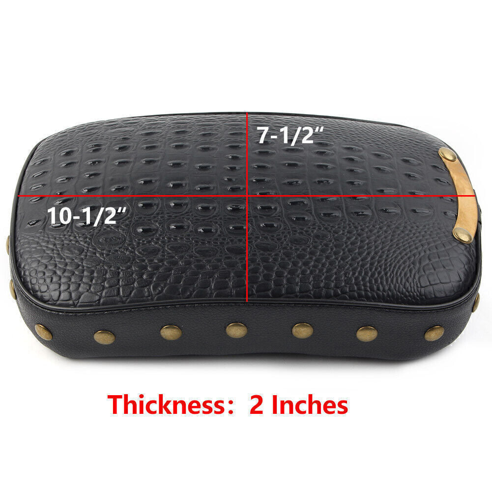 Passenger Rear Cushion for Seat 8 Suction Cup for Harley Bobber Cruiser Chopper BLK
