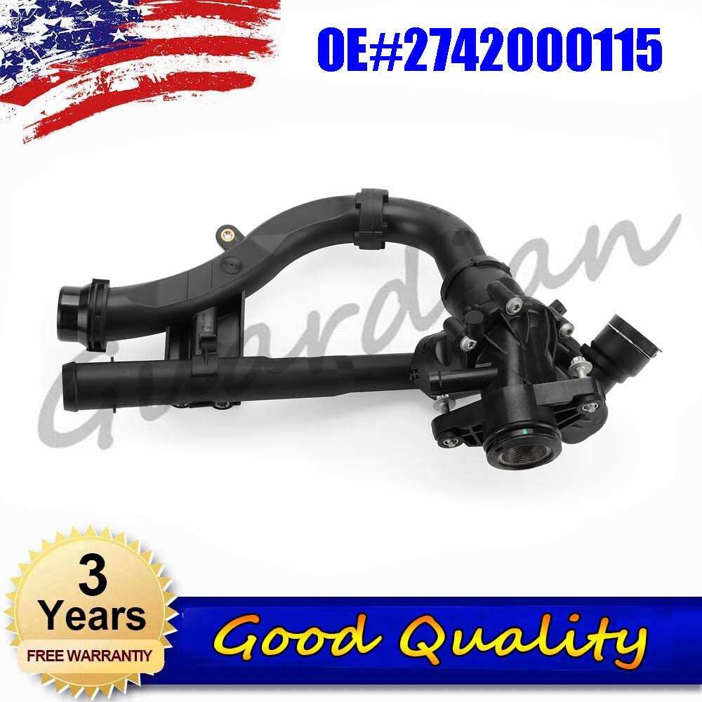 Coolant thermostat housing assembly 2742000115 is suitable for Mercedes-Benz SLK300 and SLC300.