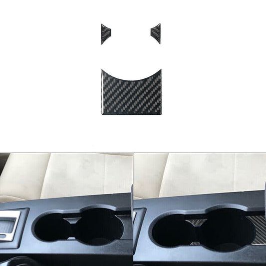 3Pcs Carbon Fiber Watercup Holder Cover Trim Sticker for Ford for Mustang 2005-2009
