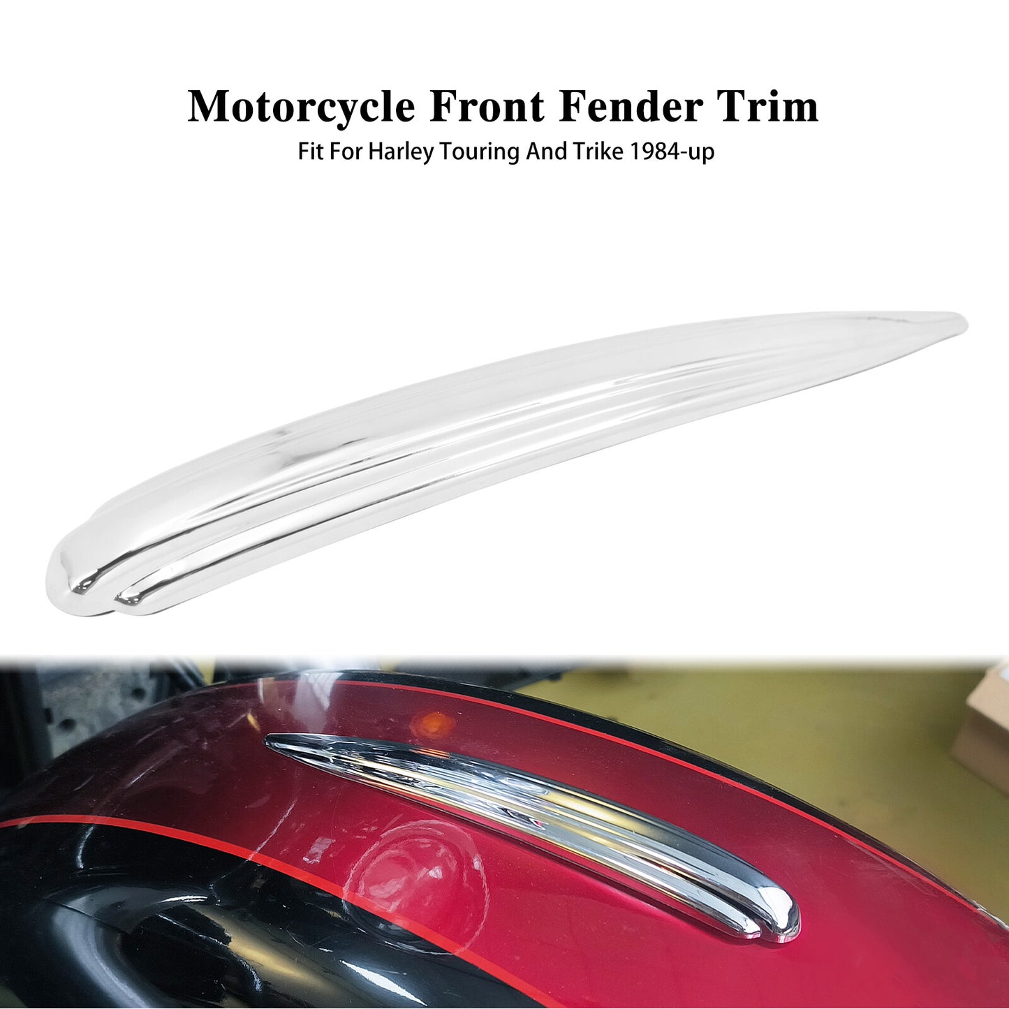 Chrome Front Fender Trim Fit For FLD 12-16 Softail 86-17 Touring Trike 84-up