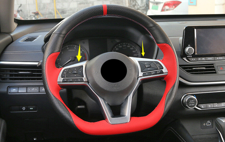Steering Wheel Button Frame Trim 2X for Nissan Altima Teana 2019-22 Matte Silver