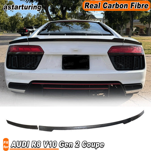 for AUDI R8 V10 Gen 2 Coupe 2016-2019 REAL Carbon Rear Boot Trunk Spoiler Wing