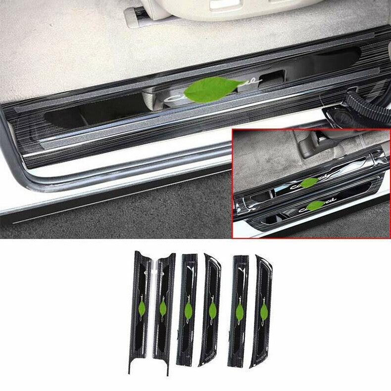 for Kia Carnival 2022-2023 Black steel Door Sill Plate Scuff Cover Guard trim 6x