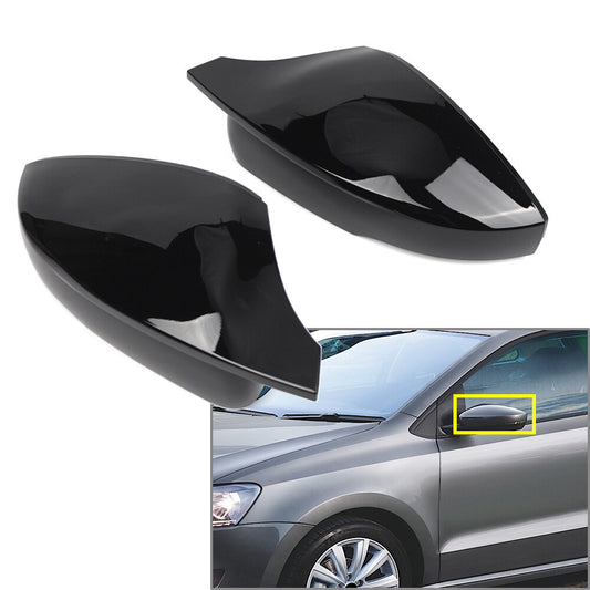Glossy Black Door Wing Mirror Cover Caps Rearview Mirror Housing for VW Polo UP