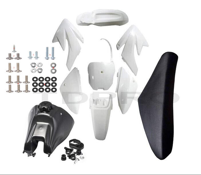 Full Plastics Kit for Seat Fuel Tank for Honda CRF70 XR70 Pit Dirt Bike 150cc 200cc