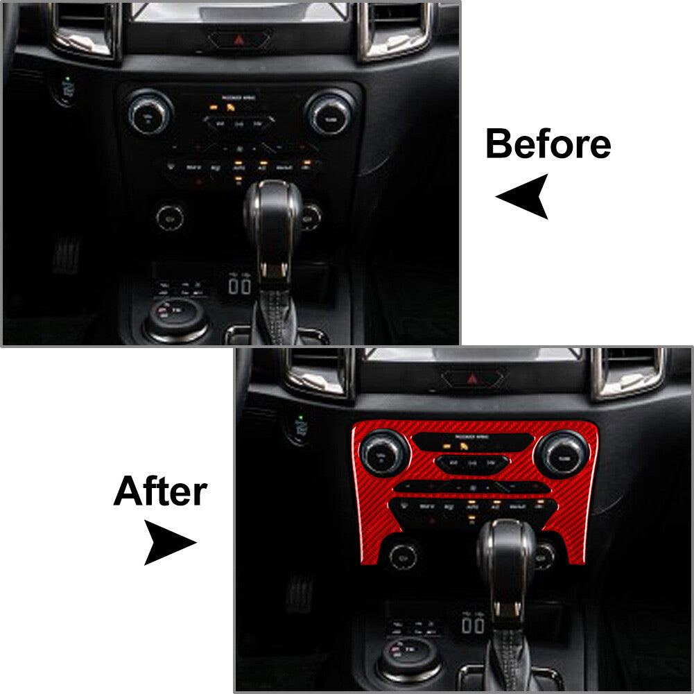 Carbon Fiber AC Climate Control Panel Cover Trim FIT for Ford Ranger Sport 2019-22