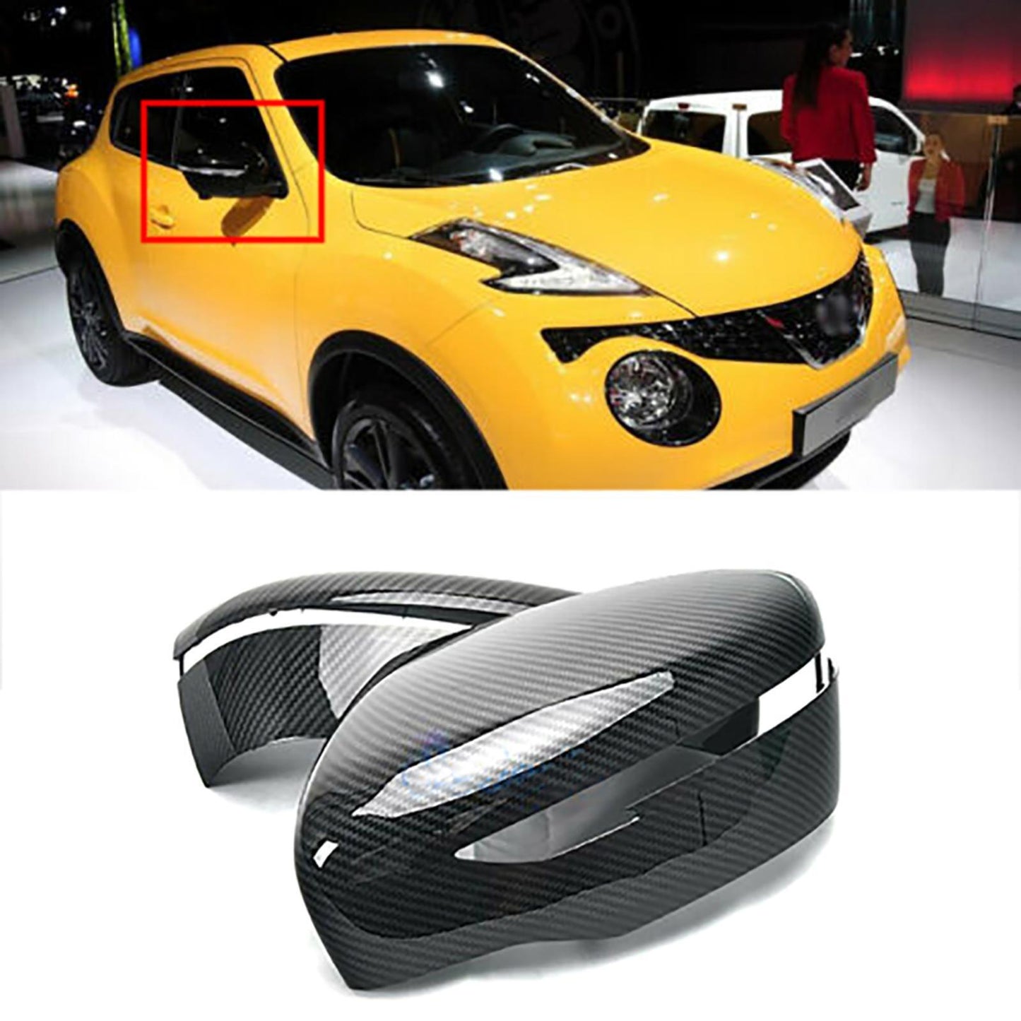 2Pcs Door Mirror Cover Decor for Nissan Juke 2015 2016 2017 2018 Car Styling