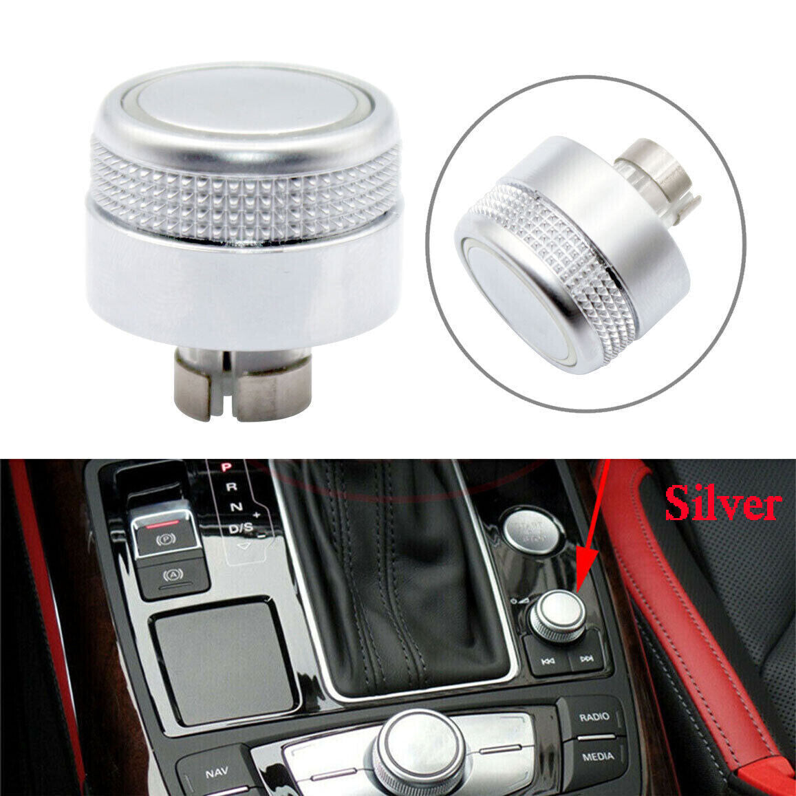 Radio Volume Adjustment Knob Cap Fit for Audi A6 C7 A7 2012-16 4G0919070 MMI New