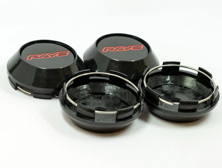 4x68mm wheel center cap, hubcap, rim cap, badge decal, light, black, red, TE37