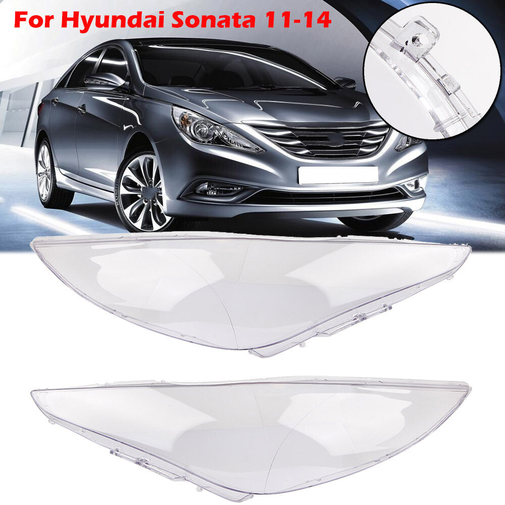 2-piece headlight lens cover transparent lens cover suitable for Hyundai Sonata 2011-2014