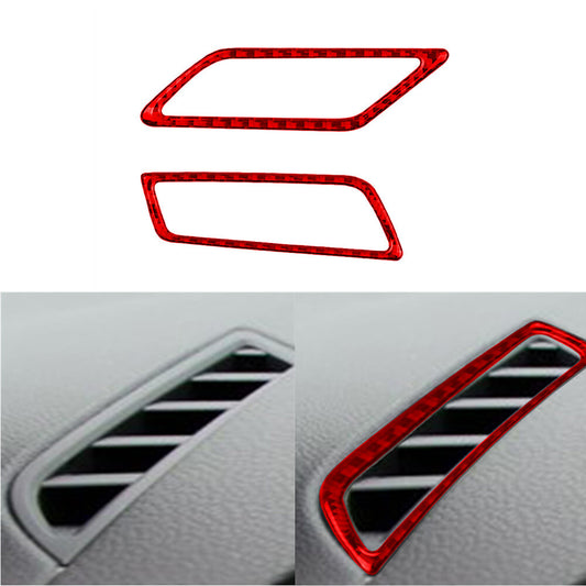 Red Dashboard Air Vent Outlet Carbon Fiber Trims for VW for Golf 8 MK8 GTI 2020-2021