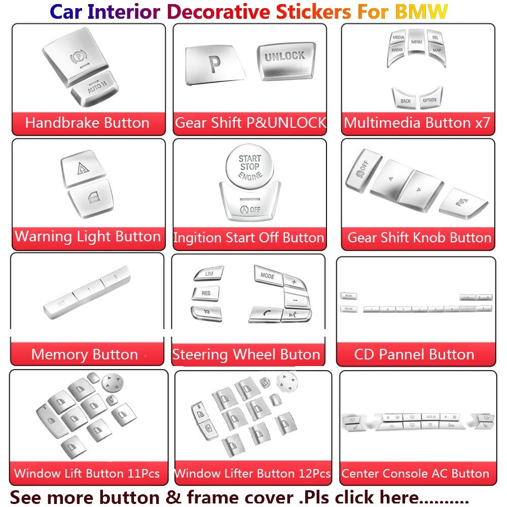4Pcs for BMW 5 Series F10 F07 Car for Seat Mermory Switch Button Stickers Cover Trim