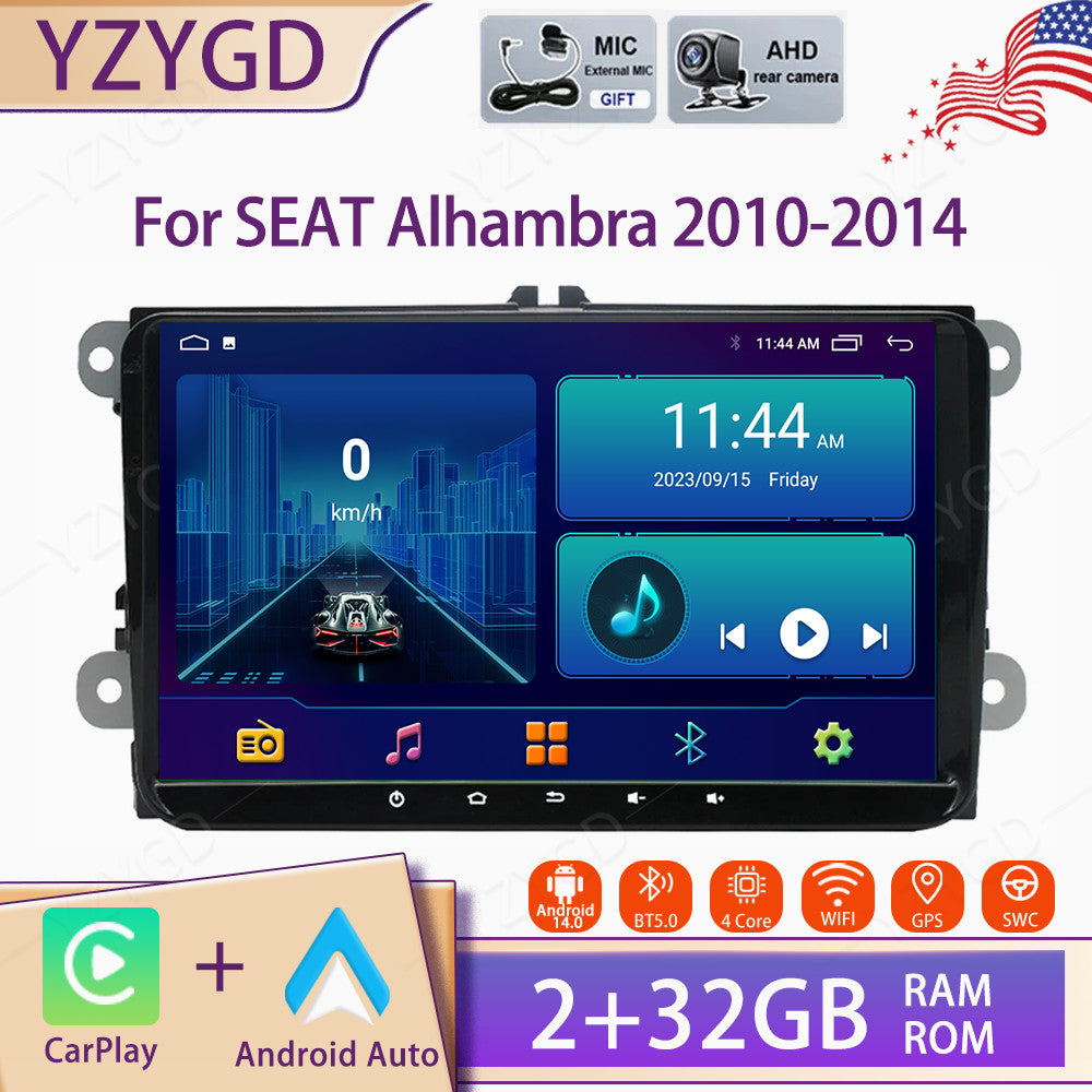 for SEAT Alhambra 2010-2014 Android Auto Carplay Car Radio Stereo GPS Nav Screen